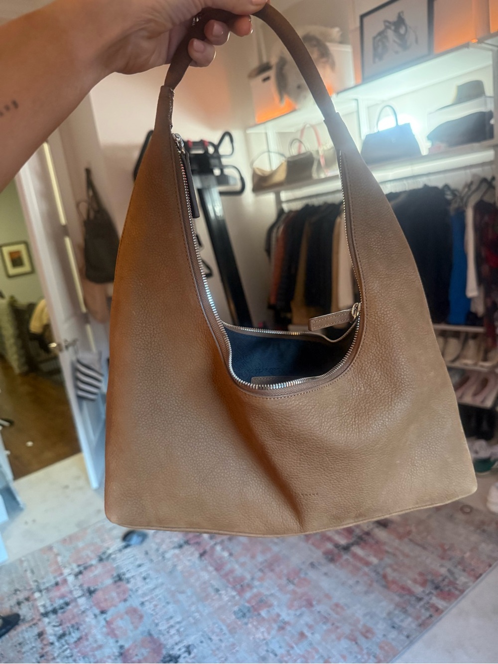 Margesherwood Brown Suede Hobo Bag - Picture 2 of 5
